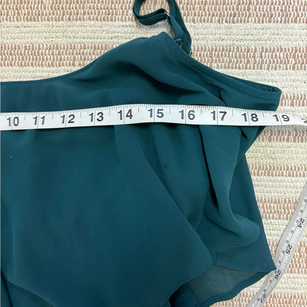 | Show Me Your MuMu | Caitlin Ruffle Maxi Dress Deep Jade Chiffon. Size S.* - Picture 8 of 9